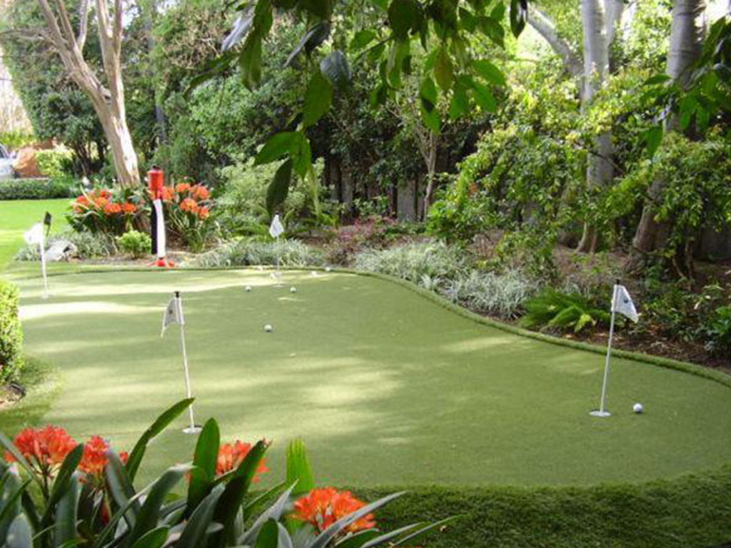 Golf court; green area.