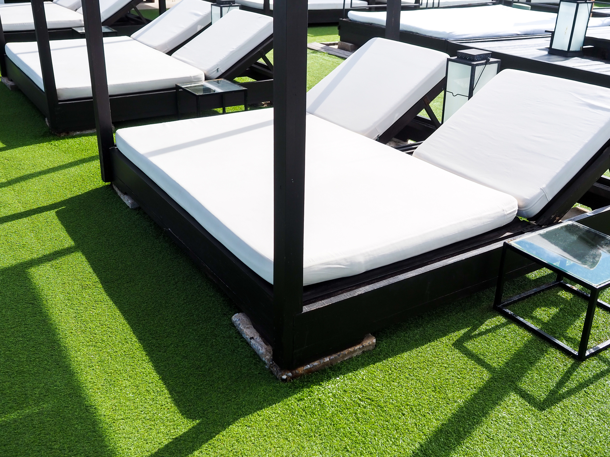 Artificial turf in a chill-out hotel.